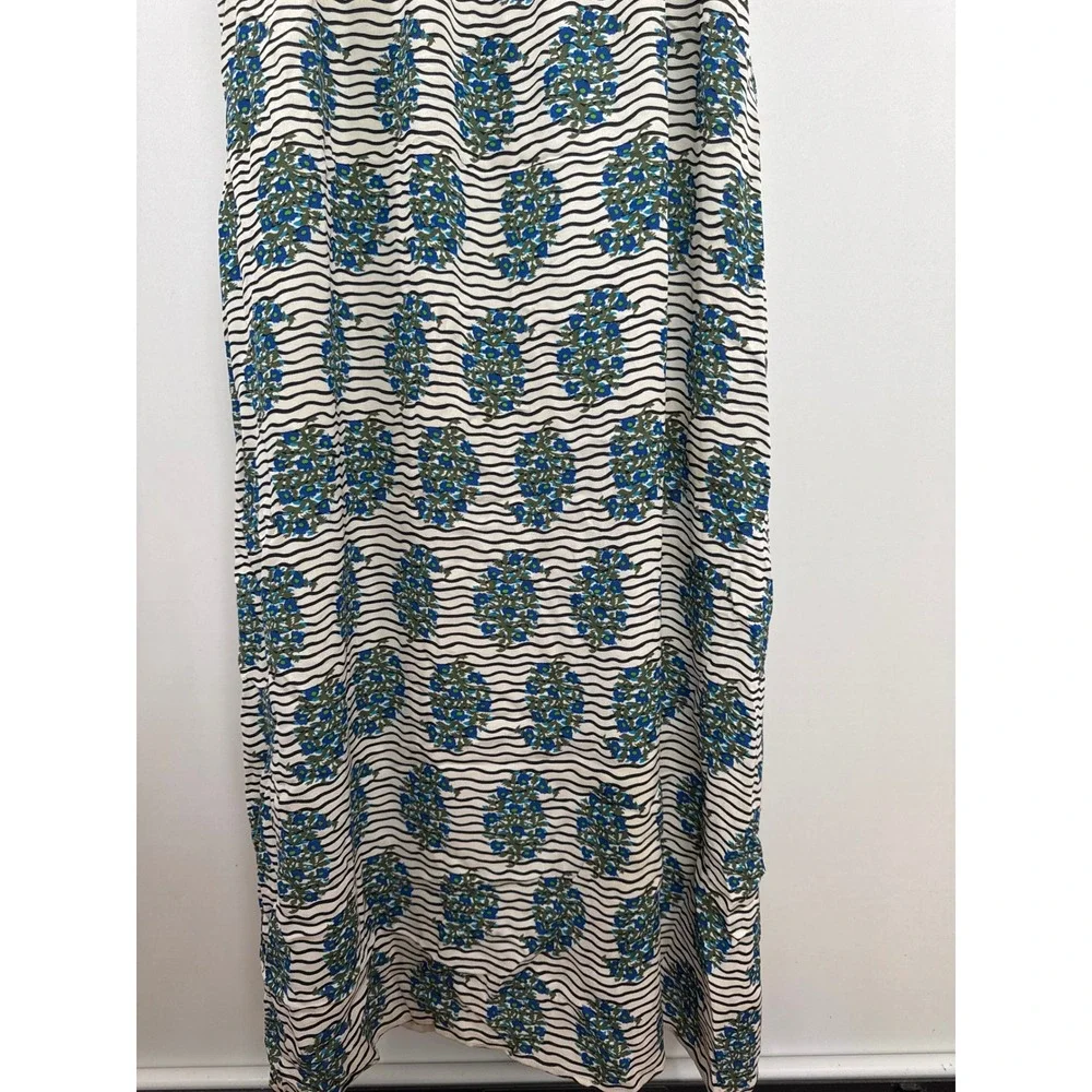 Tory Burch Shelbee Floral Printed 100% Silk Maxi Dress Size 6 Boho Beachy Vacay